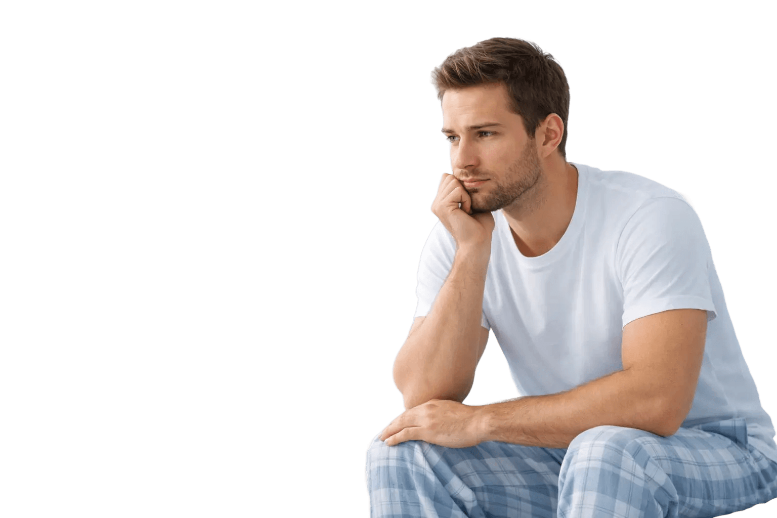 Man considering his options for erectile-dysfunction treatment